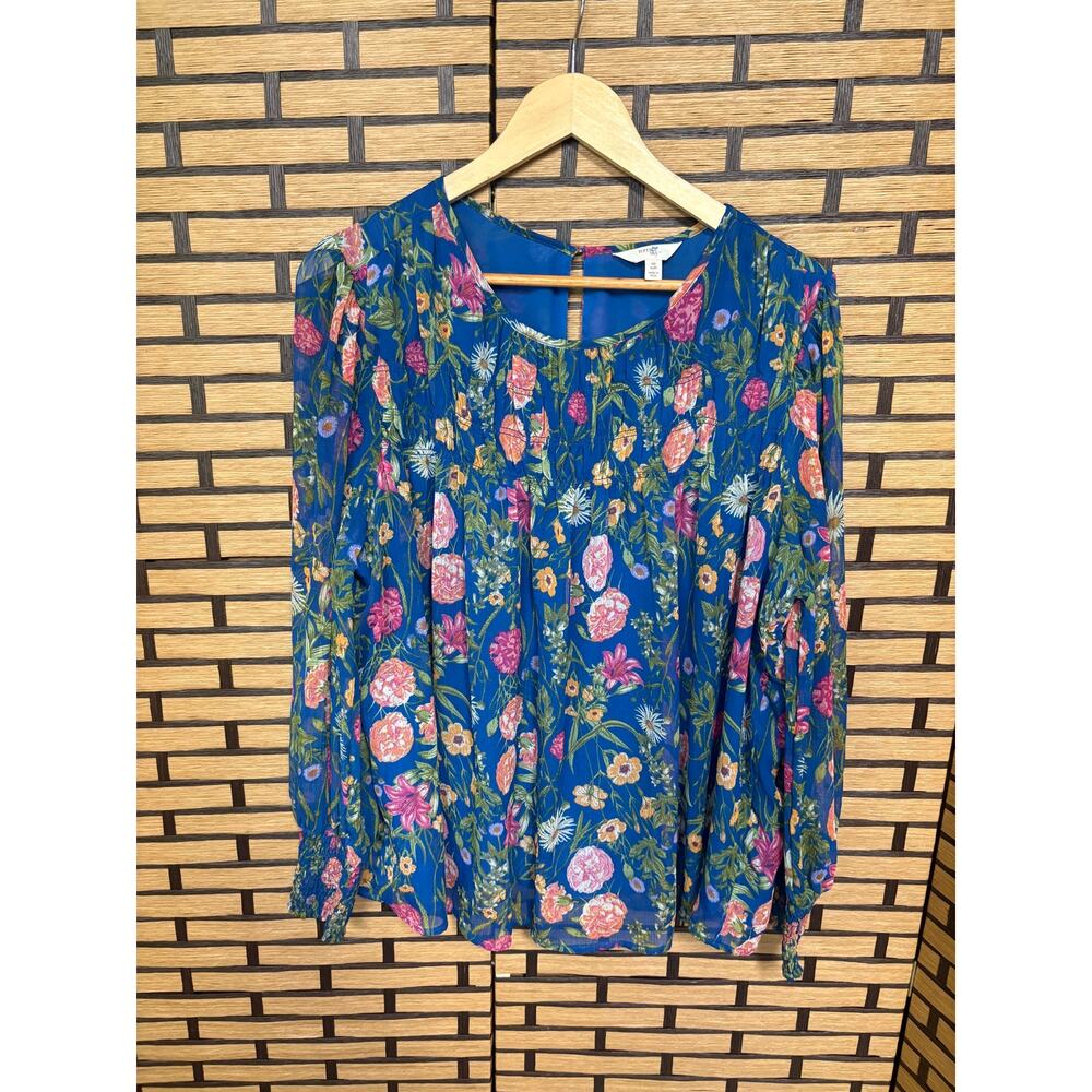 Terra & Sky Blue Floral Blouse Size‎ 0X